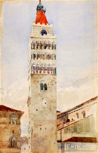 Cass Gilbert - Cathedral Tower, Pistoia, Italy - 1962.13.35 - Smithsonian American Art Museum