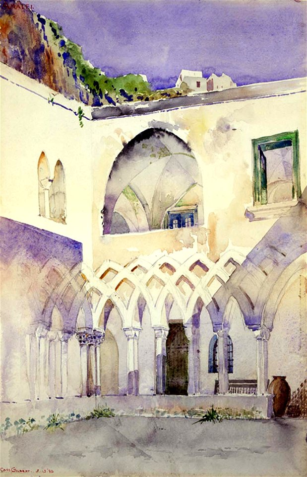 Cass Gilbert - Courtyard, Capucine Monastery, Amalfi - 1962.13.29 - Smithsonian American Art Museum