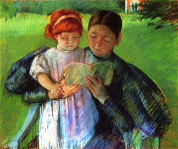 Cassatt Mary Nurse Reading to a Little Girl 1895. Free illustration for personal and commercial use.