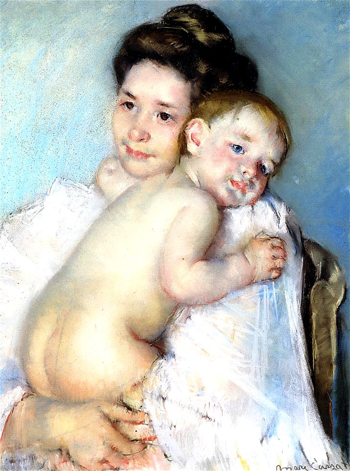 Cassatt Mary The Young Mother (Mother Berthe holding her baby) c. 1900