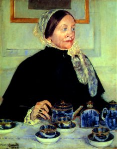 Cassatt Mary Lady at the Tea Table 1883. Free illustration for personal and commercial use.