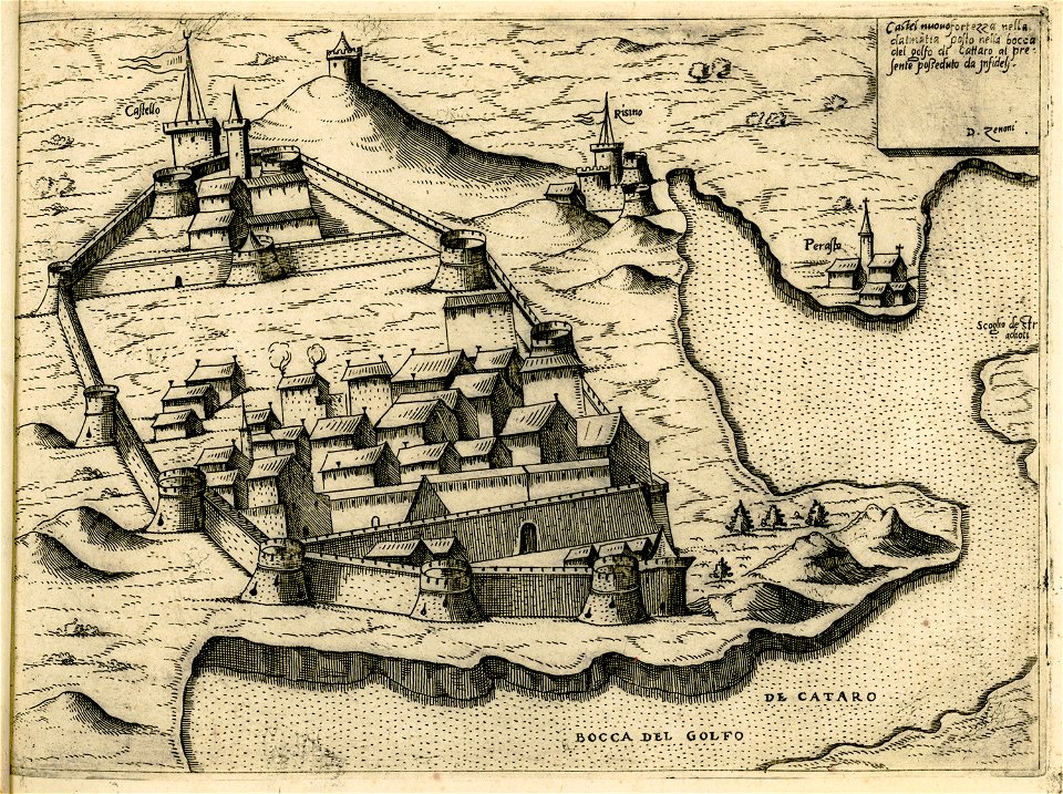 Castel nuovo fortezza nella Dalmatia - Camocio Giovanni Francesco - 1574