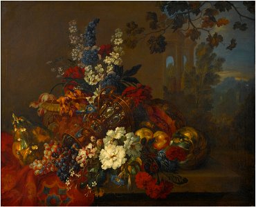 Peter Casteels III - Still life with flowers and fruit