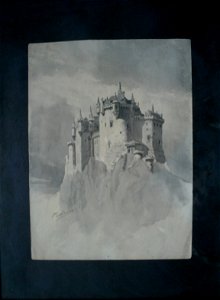 Castillo, watercolor by Mariano Pedrero. Free illustration for personal and commercial use.