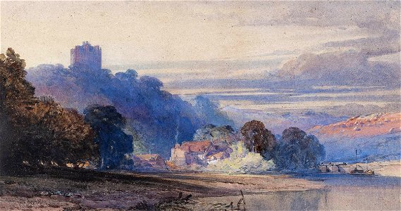 Castle above a river valley - William Callow - circa 1835 - ref Callow-K07735