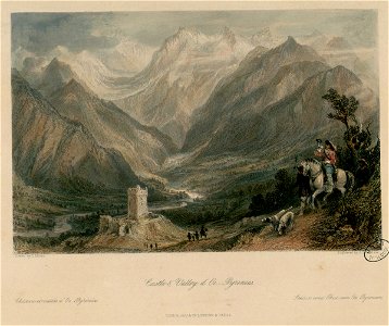 Castle and Valley d'Oo - Pyrenees = Château et Vallée d'Oo-Pyrénées = Schloss und Thal von Pyreneen - Fonds Ancely - B315556101 A ALLOM 2 017