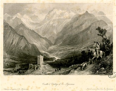 Castle and Valley d'Oo - Pyrenees = Château et Vallée d'Oo-Pyrénées = Schloss und Thal von Pyreneen - Fonds Ancely - B315556101 A ALLOM 1 017