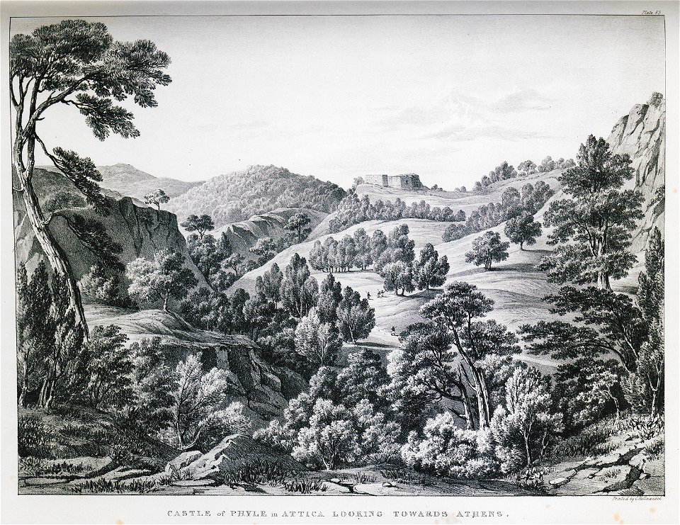 Castle of Phyle in Attica looking towards Athens - Dodwell Edward - 1834