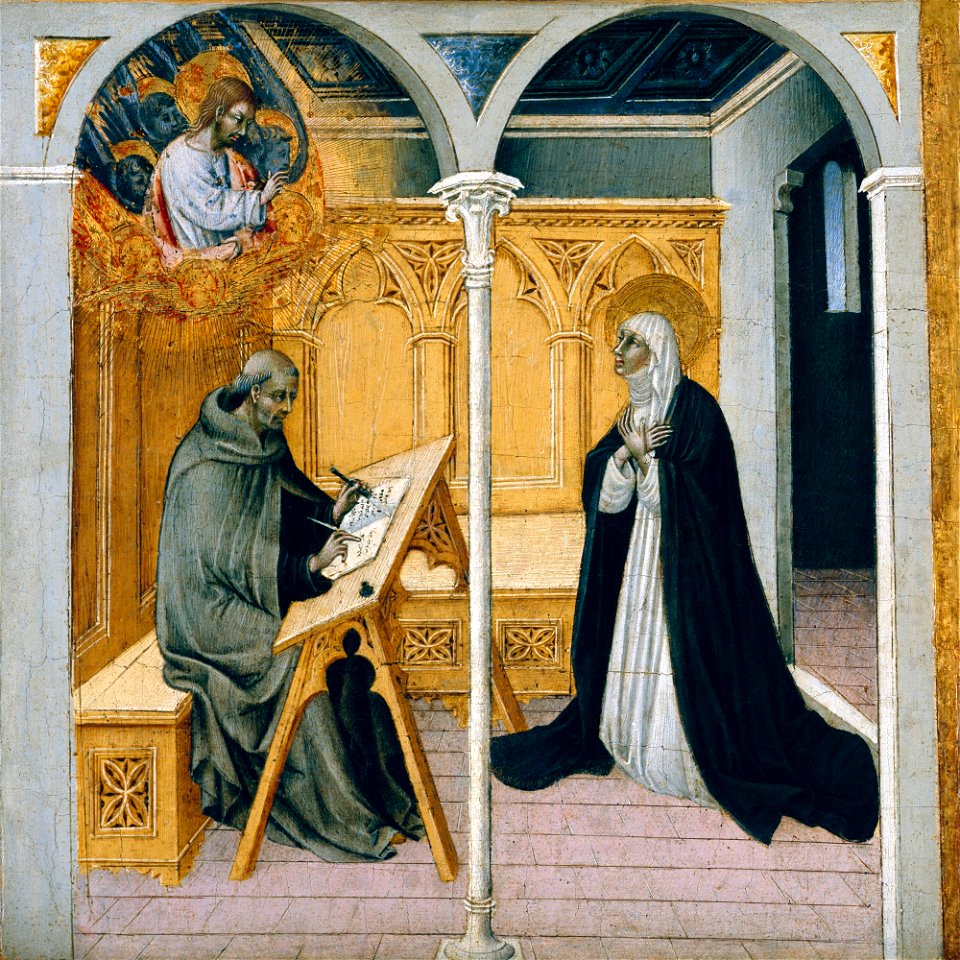 Catalina de Siena dictando sus Diálogos