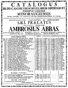 Catalogus Weißenau 1767