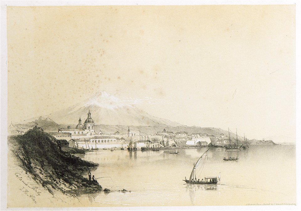 Catania-Sicily - Allan John H - 1843. Free illustration for personal and commercial use.