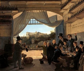 Franz Ludwig Catel - Crown Prince Ludwig in the Spanish Wine Tavern in Rome - WGA4567