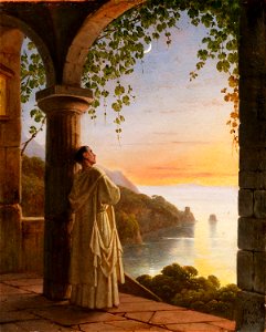 Franz Ludwig Catel - Sinnender Mönch in einem Kloster (1843)