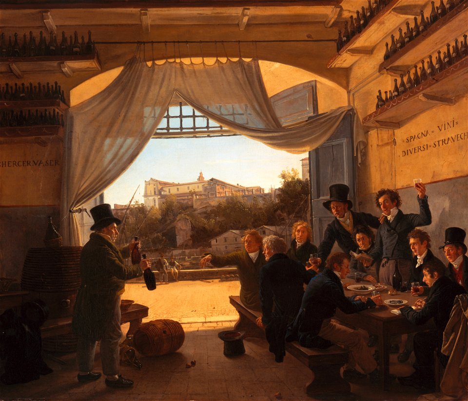 Catel, Franz Ludwig - Crown Prince Ludwig in the Spanish Wine Tavern in Rome - Neue Pinakothek München