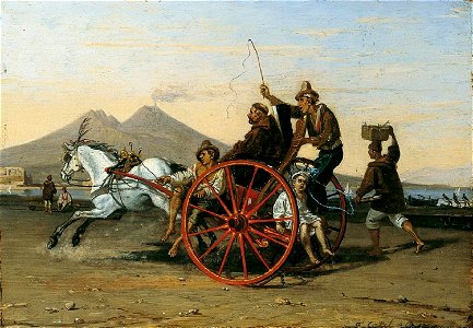 Franz Ludwig Catel - Mönch in einer Carrete (ca. 1823)