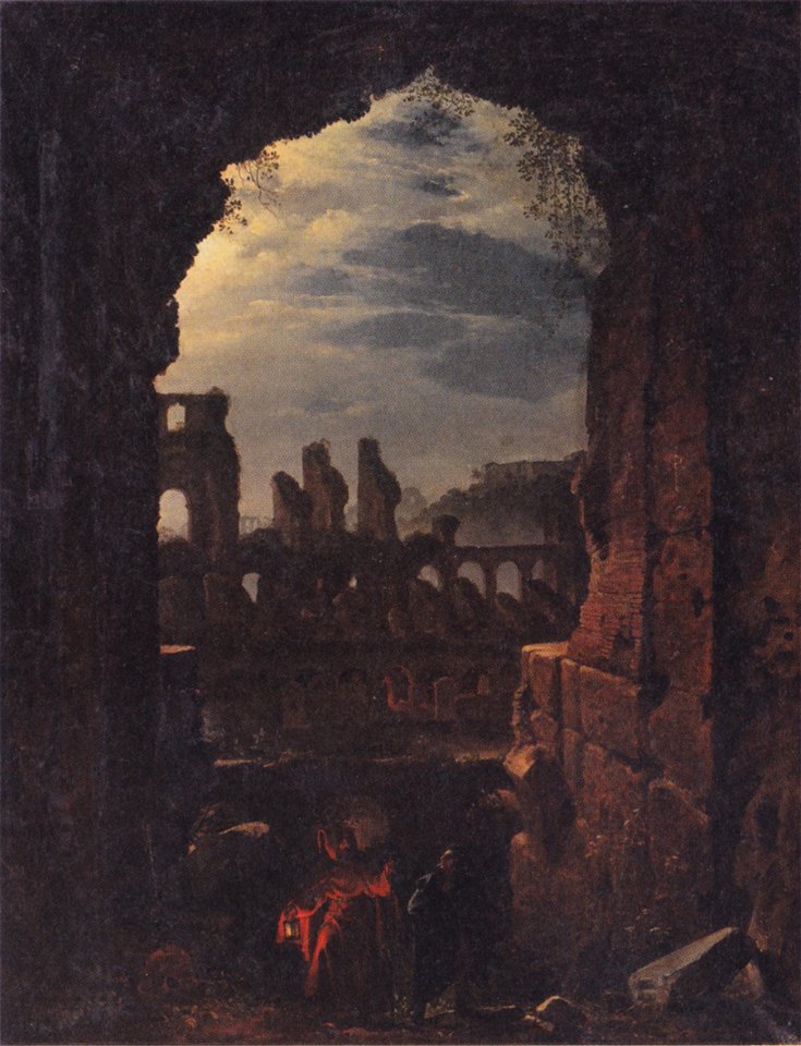 Franz Ludwig Catel - Parti af Colosseum i måneskin