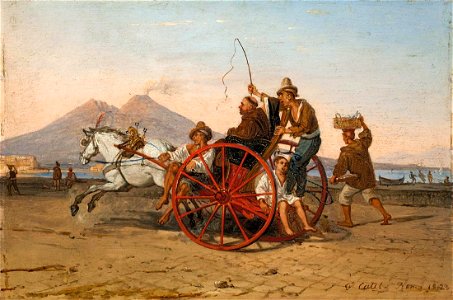 Franz Ludwig Catel - Mönch in einer Carrete (1823)