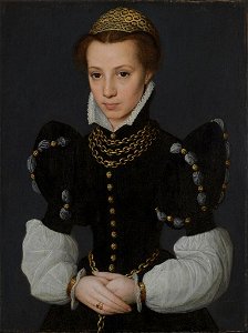 Caterina van Hemessen Portrait of a Young Lady 1560. Free illustration for personal and commercial use.