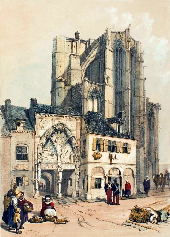 Cathedral and Ancient Gateway, Huy on the Meuse