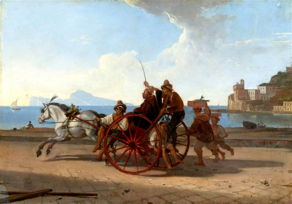 Franz Ludwig Catel - Neapolitanische Carrete mit Mönch (1822)