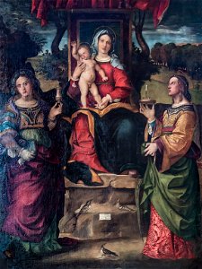 Cathedral (Vicenza) - Interior - Quaresima Cappella a sinistra- Madonna col bambino tra le Sante Maddalena e Lucia, da Bartolomeo Montagna