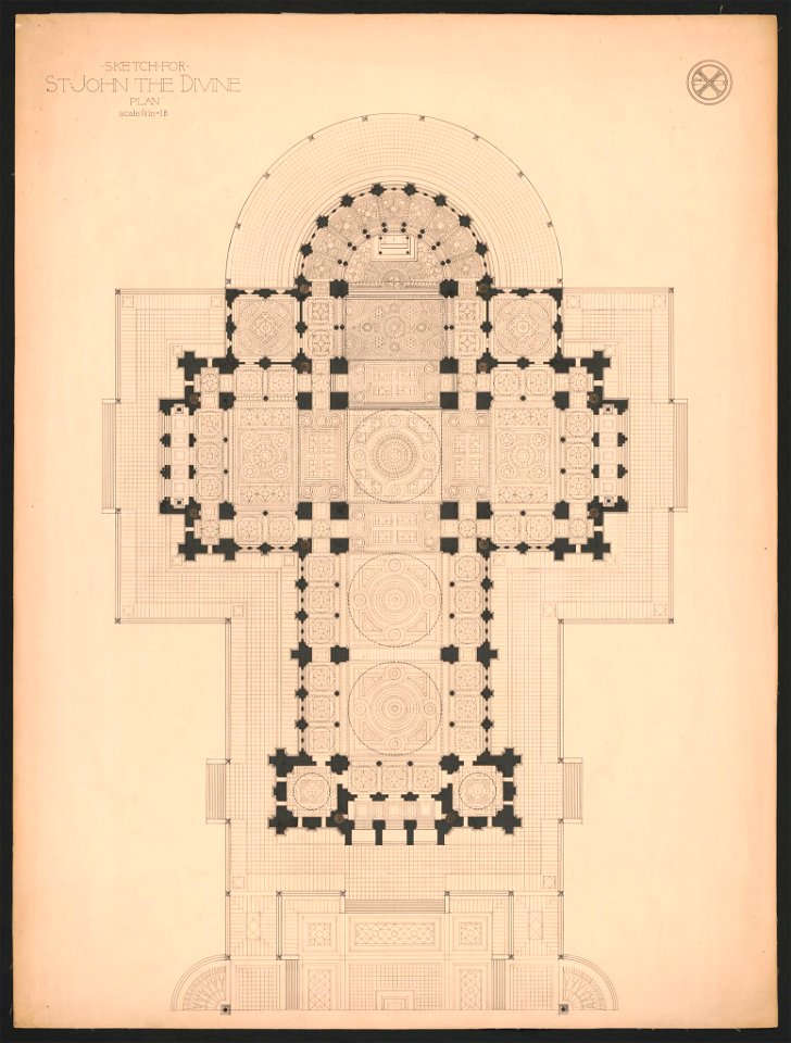 Cathedral of St. John the Divine, New York, New York. Plan LCCN2015649864