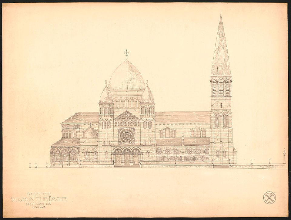 Cathedral of St. John the Divine, New York, New York. Side elevation LCCN2015649863