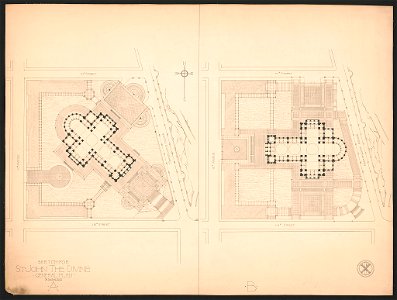 Cathedral of St. John the Divine, New York, New York. Two site plans LCCN2015649860