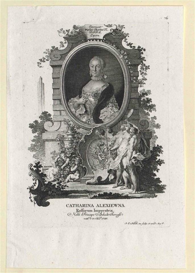 Catherine II of Russia - engraving after Antropov