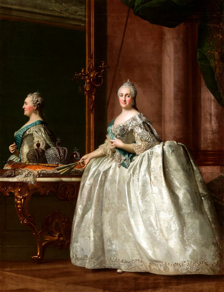 Catherine II in front of a mirror by Vigilius Eriksen (1762-4, Hermitage)