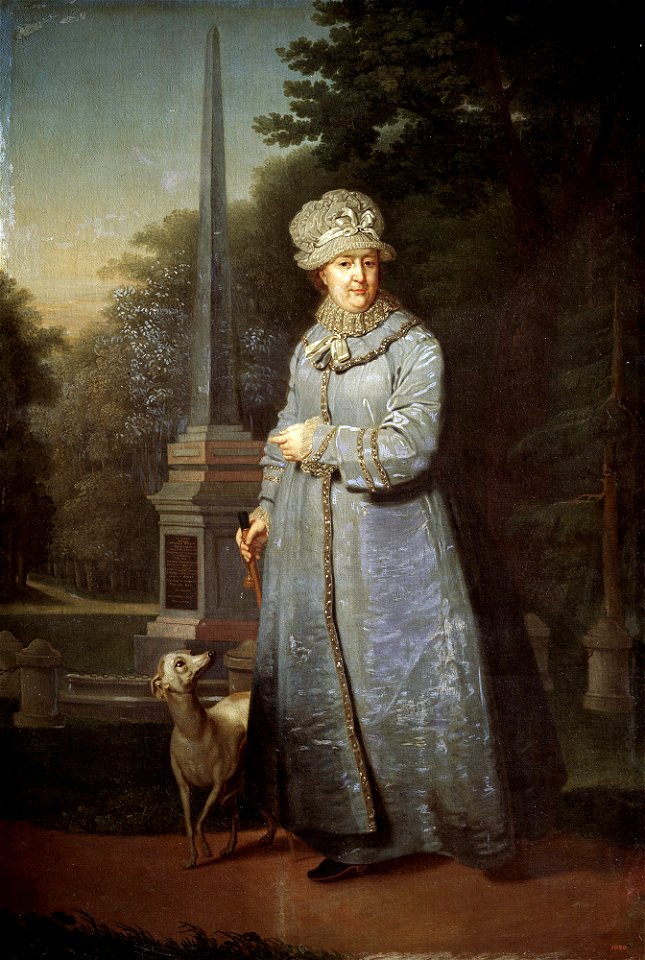 Catherine II walking by V.Borovikovskiy (1800-1810, Russian museum)