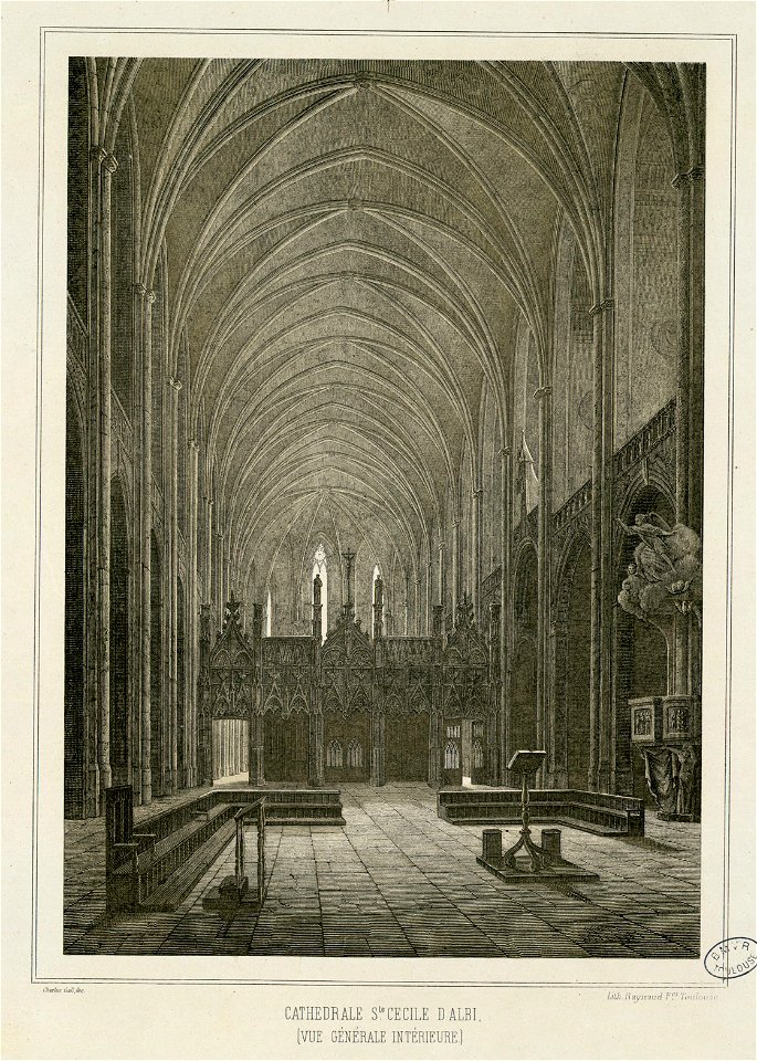 Cathédrale Ste Cécile d'Albi. Vue générale intérieure (t. I, n° 10) - Fonds Ancely - B315556101 A DUMEGE 016