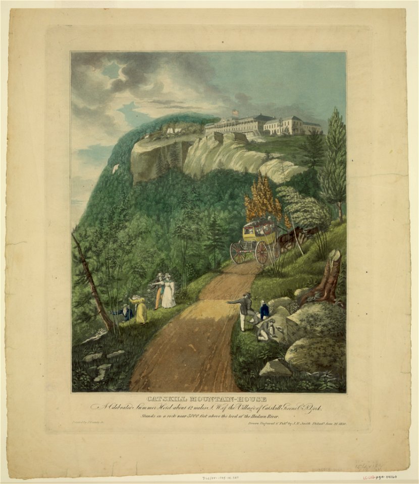 Catskill Mountain-House-A celebrated summer hotel about 12 miles S.W. of the village of Catskill Greene Co., N. York ... - drawn, engraved & publ. by J.R. Smith, Philada. June 21, 1830. LCCN95511202