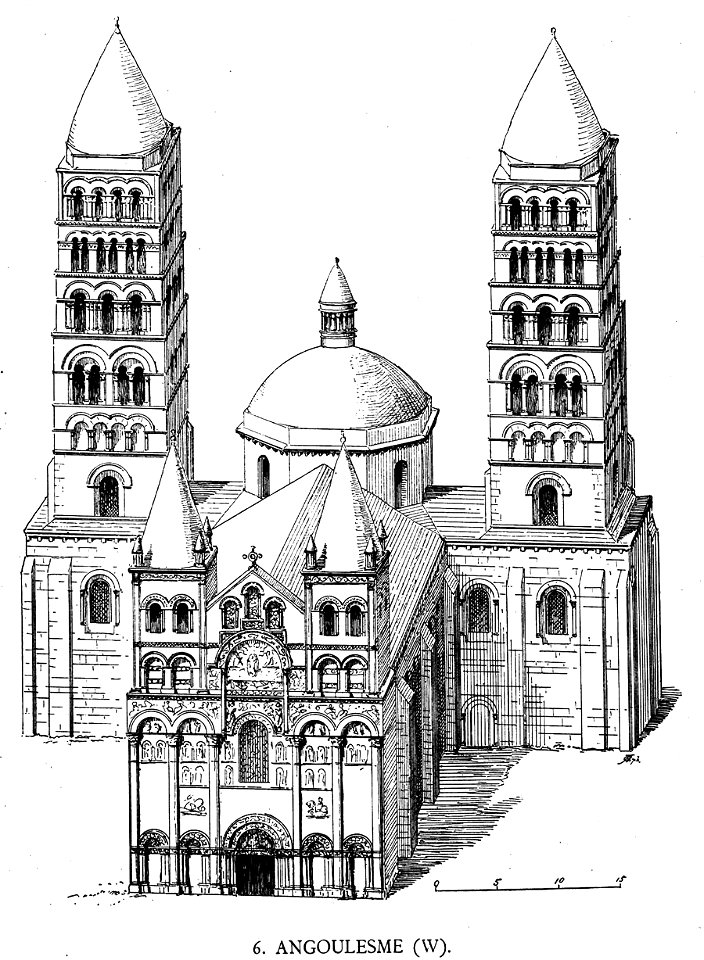 Cathédrale Saint-Pierre d'Angoulême axonometric view 01