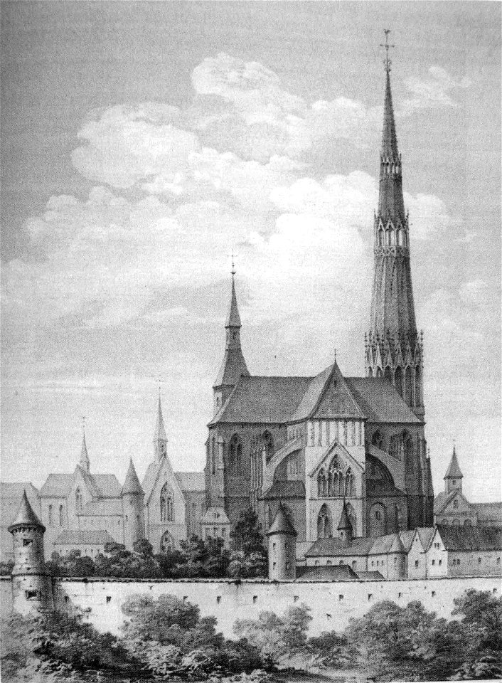 Cathédrale avant 1668 incendie gravure