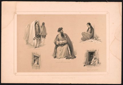 Caubul costumes. Preparing to go out in the streets. His Majesty Shah Shoojah-ool-Moolk. The governor's place of refuge during the capture of the fortress LCCN2016647844
