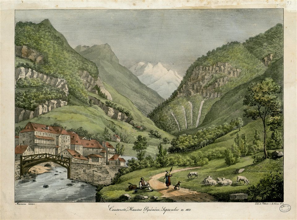 Cauterets, Hautes-Pyrénées. 13 septembre 1821 Cauterets, Hautes Pyrénées. September 13 1821 - Fonds Ancely - B315556101 A COLSTON 014
