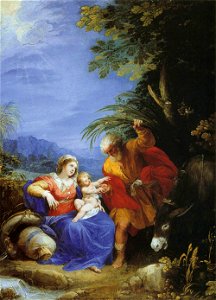 Cavalier d'Arpino - The Rest on the Flight into Egypt - WGA04695. Free illustration for personal and commercial use.