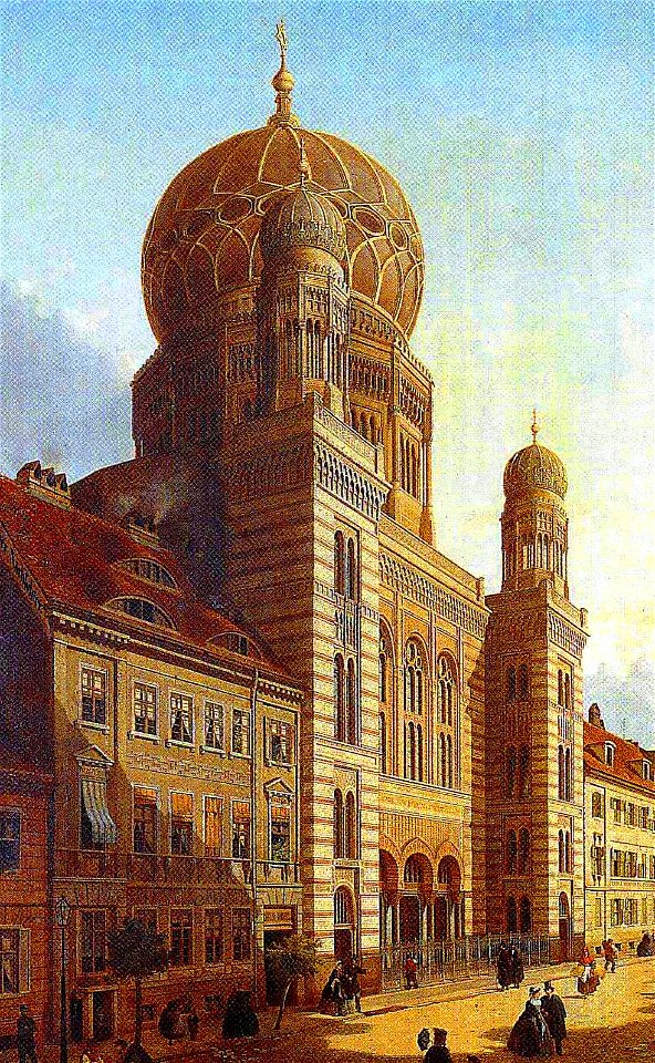 Berlin Neue Synagoge Öl auf Leinwand Emil de Cauwer 1865