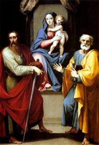 Cavalier d'Arpino - Madonna and Child with Sts. Peter and Paul - WGA04700. Free illustration for personal and commercial use.
