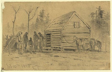 Cavalry outpost, near Potomac Creek. Daybreak on a cold morning LCCN2004661461