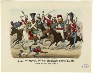 Cavalry tactics, by the darktown horse guards- Now, win your spurs to-day. LCCN90714347. Free illustration for personal and commercial use.