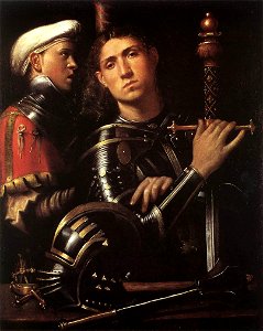 Cavazzola Guerrero con su escudero 1518-22 Uffizi