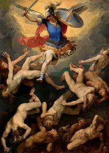 Cavalier d'Arpino - Archangel Michael and the Rebel Angels. Free illustration for personal and commercial use.