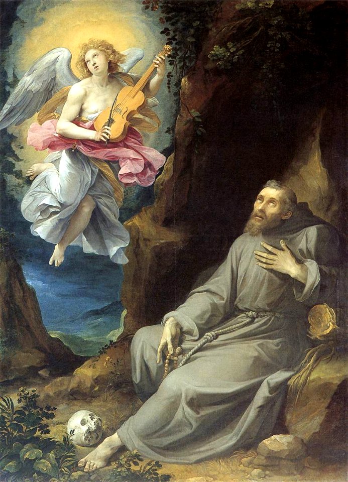 Cavalier d'Arpino - St Francis Consoled by an Angel - WGA04698