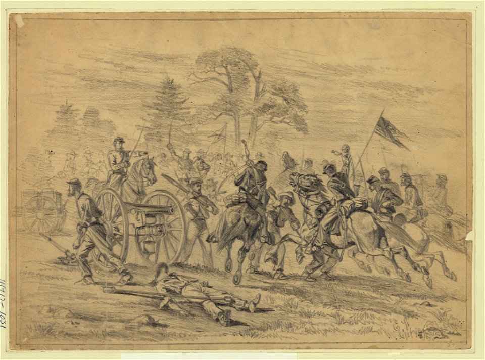 Cavalry charge near Culpeper Court House, Va.) - E.F LCCN2004661834