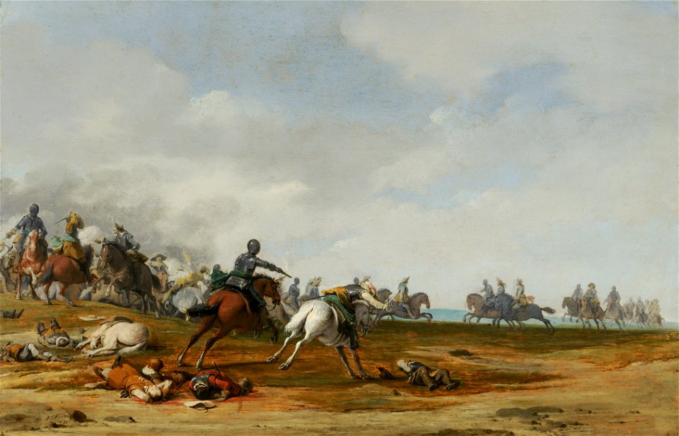 Cavalry Engagement by Pieter Post Mauritshuis 765