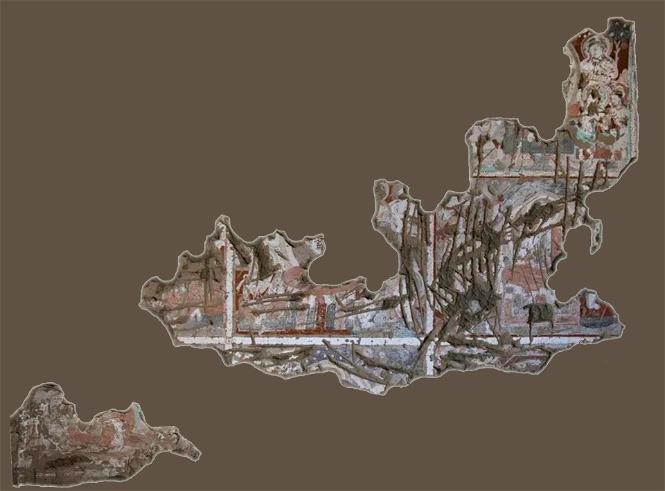 Cave of the Painters, on-site remains of the left wall