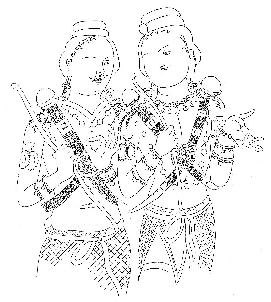 Cave of the Female Ape, painting of warriors