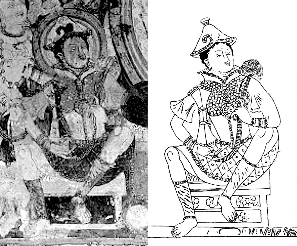 Cave of the Painters. Seated king in armour